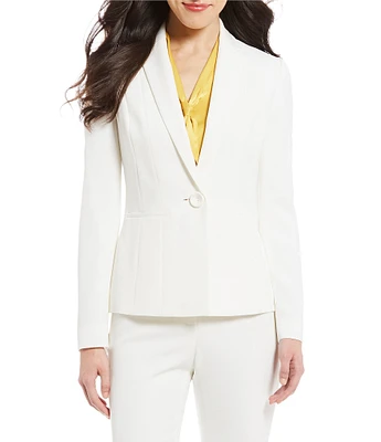 Kasper Petite Size One-Button Crepe Jacket