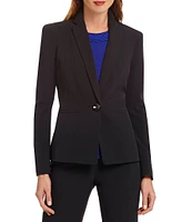 Kasper Petite Size One-Button Crepe Jacket