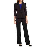 Kasper Petite Size One-Button Crepe Jacket