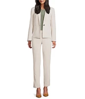 Kasper Petite Size Crepe Fly Front Slim Pants