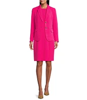 Kasper Petite Size Extended Cap Sleeve Stretch Princess Seam Sheath Dress
