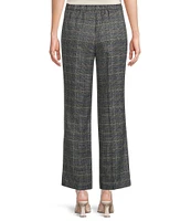 Kasper Petite Size Glen Plaid Print Pull-On Elastic Back Flat Front Trouser Pants