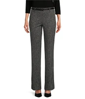 Kasper Petite Size Herringbone Pull-On Belted High Rise Boot Leg Pants