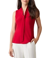 Kasper Petite Size Sleeveless V-Neck Tie Front Sash Blouse