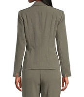 Kasper Petite Size Stretch Crepe Notch Lapel Neckline Long Sleeve Blazer