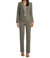 Kasper Petite Size Stretch Crepe Notch Lapel Neckline Long Sleeve Blazer