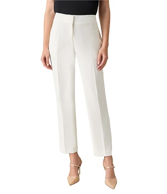 Kasper Petite Size Stretch Crepe Slim Leg Mid-Rise Ankle Length Pants