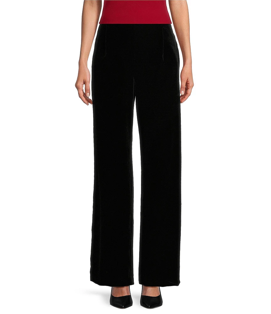 Kasper Petite Size Velvet Wide Leg Pull-On Pant