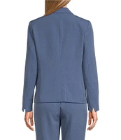 Kasper Petite Stretch Crepe Notch Collar Long Sleeve Blazer