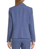 Kasper Petite Stretch Crepe Notch Lapel Long Sleeve Fitted Coordinating One Button Blazer