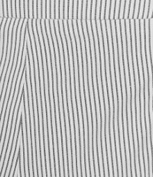 Kasper Pinstripe Elastic Back Straight Leg Pants