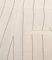 Kasper Pinstripe Fly Front Wide Leg Pants