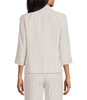 Kasper Pinstripe Notch Collar One-Button Jacket