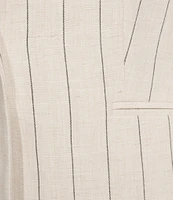 Kasper Pinstripe Notch Collar One-Button Jacket