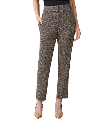 Kasper Plaid Slim Straight Leg Pant