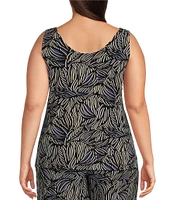 Anne Klein Plus Reversible Scoop V Neckline Sleeveless Tank