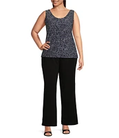 Anne Klein Plus Reversible Scoop V Neckline Sleeveless Tank