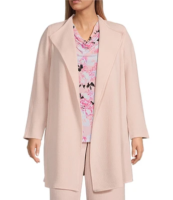 Kasper Plus Size Crepe Drape Front Cardigan