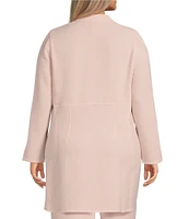 Kasper Plus Size Crepe Drape Front Cardigan