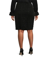 Kasper Plus Size Embellished Pull-On Pencil Skirt