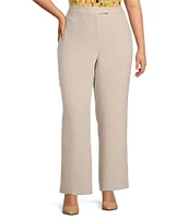 Kasper Plus Size Flat Front High Waisted Extended Tab Coordinating Trouser Pants