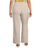 Kasper Plus Size Flat Front High Waisted Extended Tab Coordinating Trouser Pants