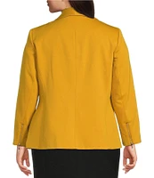 Kasper Plus Size Ponte Shawl Collar Long Sleeve Blazer