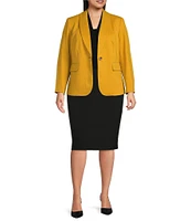 Kasper Plus Size Ponte Shawl Collar Long Sleeve Blazer