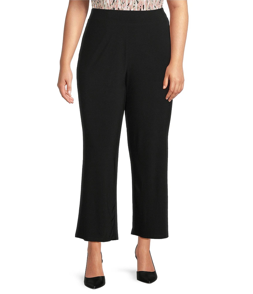 Kasper Plus Size Pull On Wide Leg Ankle Pants