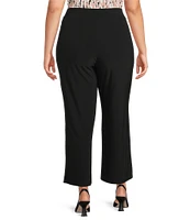 Kasper Plus Size Pull On Wide Leg Ankle Pants