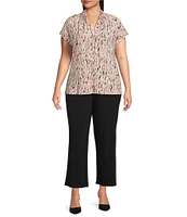 Kasper Plus Size Pull On Wide Leg Ankle Pants