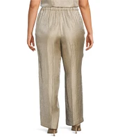 Kasper Plus Size Shimmer Twill Pull On Wide Leg Coordinating Pants