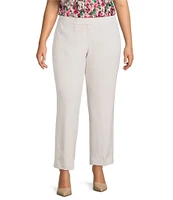 Kasper Plus Size Slim Crepe Crop Pants