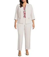 Kasper Plus Size Slim Crepe Crop Pants