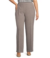 Kasper Plus Size Stretch Crepe Elastic Back Pull-On Trouser Pants