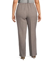 Kasper Plus Size Stretch Crepe Elastic Back Pull-On Trouser Pants