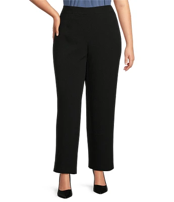 Kasper Plus Size Stretch Crepe Elastic Back Trouser Pants