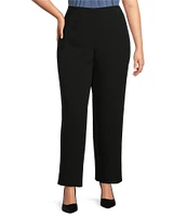 Kasper Plus Size Stretch Crepe Elastic Back Trouser Pants