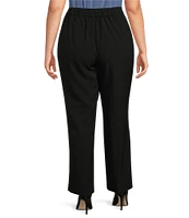 Kasper Plus Size Stretch Crepe Elastic Back Trouser Pants