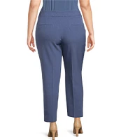 Kasper Plus Size Stretch Crepe Flat Front Coordinating Straight Leg Pants