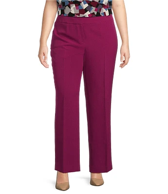 Kasper Plus Size Stretch Crepe Fly Front Slim Leg Coordinating Pants