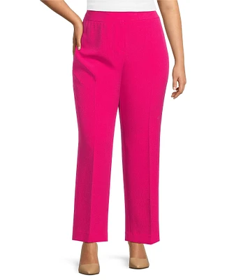 Kasper Plus Size Stretch Crepe Slim Leg Pants