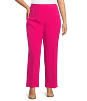 Kasper Plus Size Stretch Crepe Slim Leg Pants