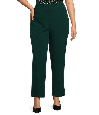 Kasper Plus Size Stretch Crepe Slim Pant