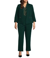 Kasper Plus Size Stretch Crepe Slim Pant