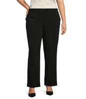 Kasper Plus Size Stretch Crepe Wide Leg Pants