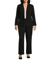 Kasper Plus Size Woven V-Neck Sleeveless Tie Front Blouse