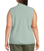 Kasper Plus Size Sleeveless Tie Front Blouse