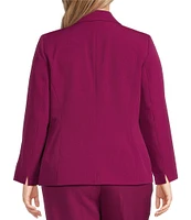 Kasper Plus Size Stretch Crepe Notch Collar Long Sleeve Blazer