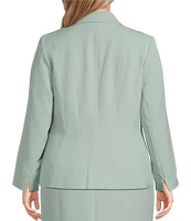 Kasper Plus Size Stretch Crepe Notch Lapel Neckline Long Sleeve Blazer